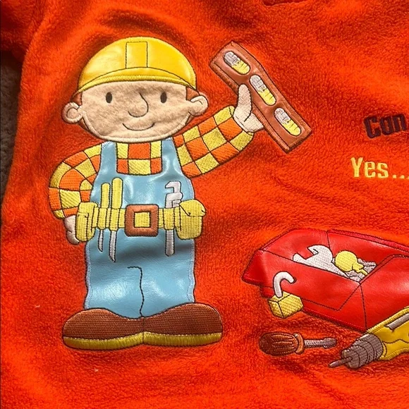 2003 Bob the Builder Orange Fleece Pullover sz 6 - Picture 2 of 5